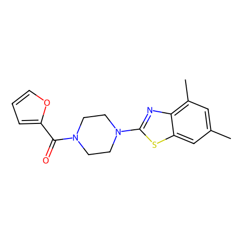 [4-(4,6-Dimethyl-1,3-benzothiazol-2-yl)piperazin-1-yl]-(furan-2-yl)methanone structure