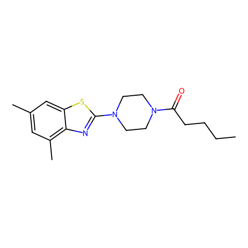 1-[4-(4,6-Dimethyl-1,3-benzothiazol-2-yl)piperazin-1-yl]pentan-1-one structure