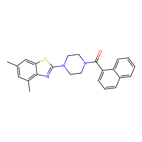 (4-(4,6-Dimethylbenzo[d]thiazol-2-yl)piperazin-1-yl)(naphthalen-1-yl)methanone structure