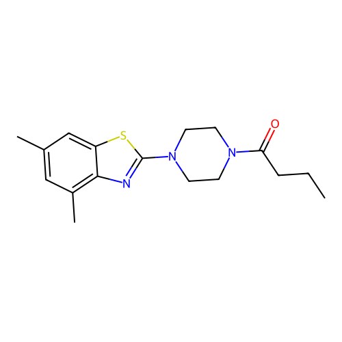 1-[4-(4,6-Dimethyl-1,3-benzothiazol-2-yl)piperazin-1-yl]butan-1-one structure
