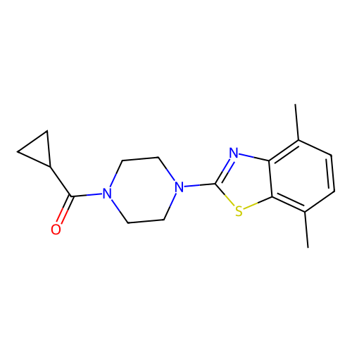 Cyclopropyl(4-(4,7-dimethylbenzo[d]thiazol-2-yl)piperazin-1-yl)methanone structure