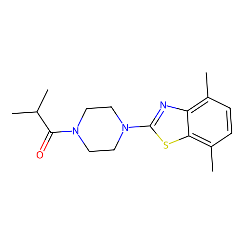 1-[4-(4,7-Dimethyl-1,3-benzothiazol-2-yl)piperazin-1-yl]-2-methylpropan-1-one structure