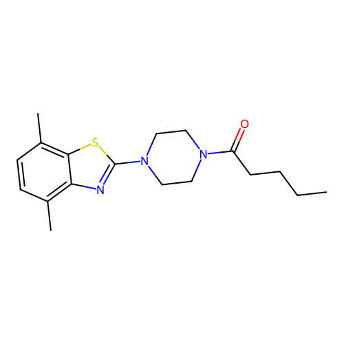 1-[4-(4,7-Dimethyl-1,3-benzothiazol-2-yl)piperazin-1-yl]pentan-1-one structure