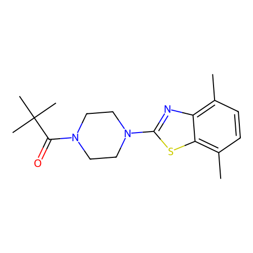 1-[4-(4,7-dimethyl-1,3-benzothiazol-2-yl)piperazin-1-yl]-2,2-dimethylpropan-1-one structure