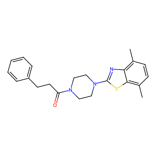 1-[4-(4,7-Dimethyl-1,3-benzothiazol-2-yl)piperazin-1-yl]-3-phenylpropan-1-one structure