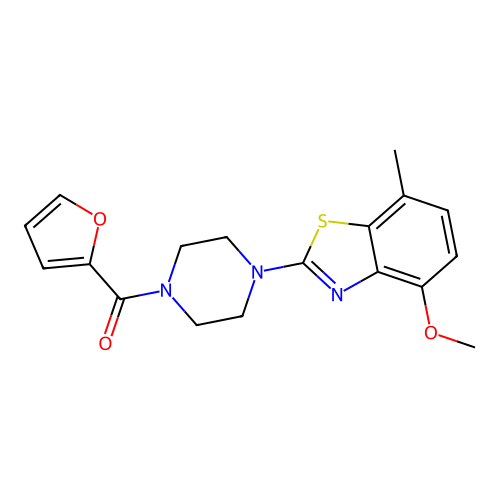 Furan-2-yl(4-(4-methoxy-7-methylbenzo[d]thiazol-2-yl)piperazin-1-yl)methanone structure