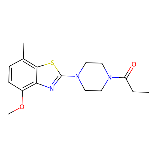 1-[4-(4-Methoxy-7-methyl-1,3-benzothiazol-2-yl)piperazin-1-yl]propan-1-one structure