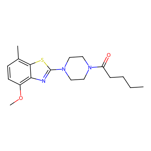 1-[4-(4-Methoxy-7-methyl-1,3-benzothiazol-2-yl)piperazin-1-yl]pentan-1-one structure