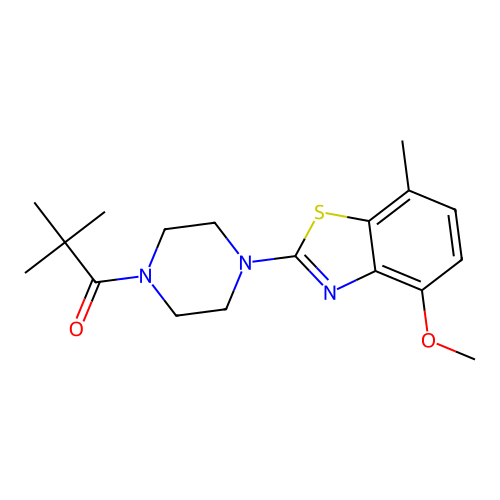1-[4-(4-methoxy-7-methyl-1,3-benzothiazol-2-yl)piperazin-1-yl]-2,2-dimethylpropan-1-one structure