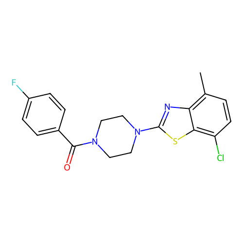 7-chloro-2-[4-(4-fluorobenzoyl)piperazin-1-yl]-4-methyl-1,3-benzothiazole structure