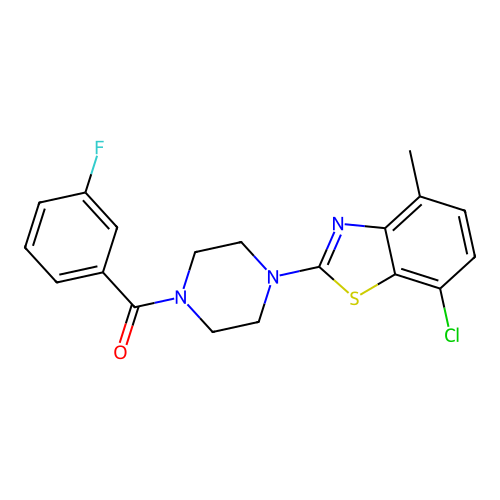 7-chloro-2-[4-(3-fluorobenzoyl)piperazin-1-yl]-4-methyl-1,3-benzothiazole structure