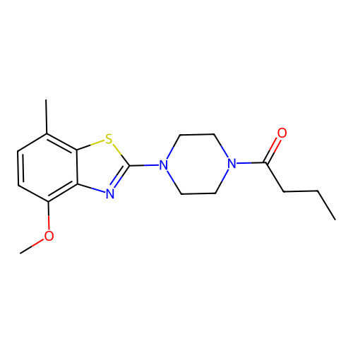1-[4-(4-Methoxy-7-methyl-1,3-benzothiazol-2-yl)piperazin-1-yl]butan-1-one structure
