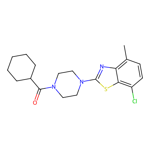 (4-(7-Chloro-4-methylbenzo[d]thiazol-2-yl)piperazin-1-yl)(cyclohexyl)methanone structure