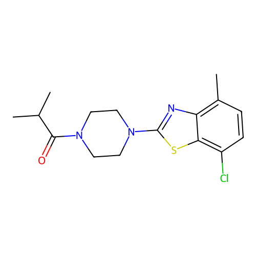 1-[4-(7-chloro-4-methyl-1,3-benzothiazol-2-yl)piperazin-1-yl]-2-methylpropan-1-one structure