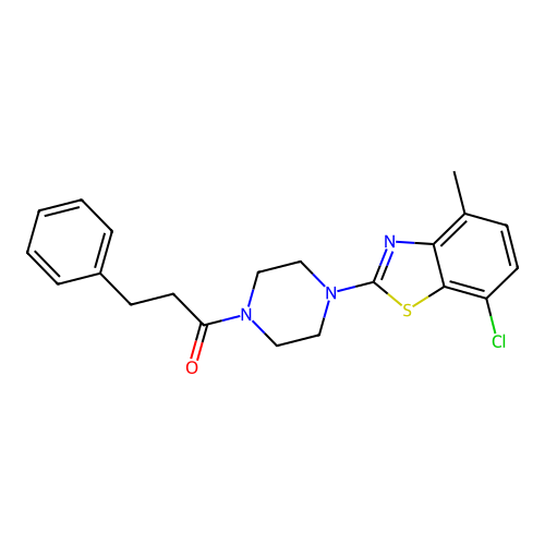1-[4-(7-chloro-4-methyl-1,3-benzothiazol-2-yl)piperazin-1-yl]-3-phenylpropan-1-one structure
