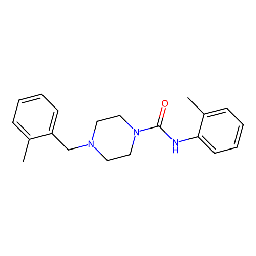 N-(2-methylphenyl)-4-[(2-methylphenyl)methyl]piperazine-1-carboxamide structure