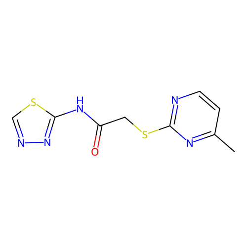 2-(4-methylpyrimidin-2-yl)sulfanyl-N-(1,3,4-thiadiazol-2-yl)acetamide structure
