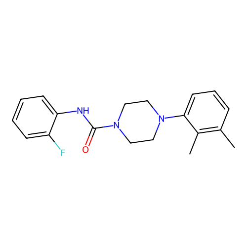 4-(2,3-dimethylphenyl)-N-(2-fluorophenyl)piperazine-1-carboxamide structure