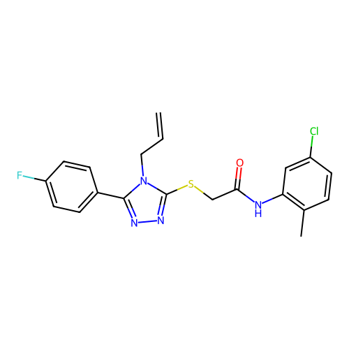 N-(5-chloro-2-methylphenyl)-2-{[5-(4-fluorophenyl)-4-(prop-2-en-1-yl)-4H-1,2,4-triazol-3-yl]sulfanyl}acetamide structure