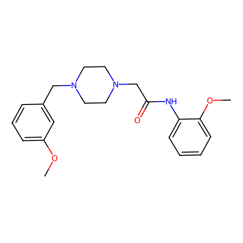 N-(2-methoxyphenyl)-2-[4-[(3-methoxyphenyl)methyl]piperazin-1-yl]acetamide structure