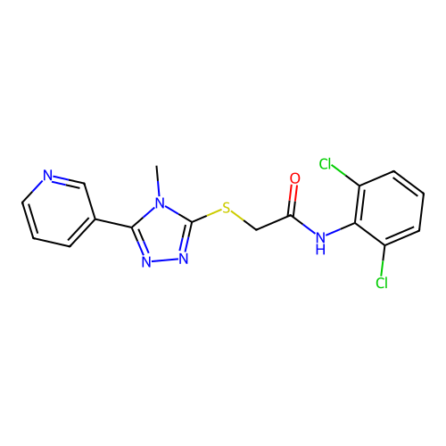 N-(2,6-dichlorophenyl)-2-[(4-methyl-5-pyridin-3-yl-1,2,4-triazol-3-yl)sulfanyl]acetamide structure