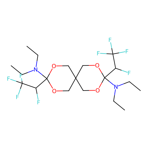 3-N,3-N,9-N,9-N-tetraethyl-3,9-bis(1,2,2,2-tetrafluoroethyl)-2,4,8,10-tetraoxaspiro[5.5]undecane-3,9-diamine structure