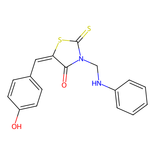 5-((4-Hydroxyphenyl)methylene)-3-((phenylamino)methyl)-2-thioxo-4-thiazolidinone structure