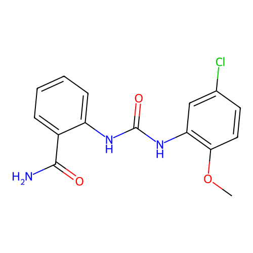 2-[(5-Chloro-2-methoxyphenyl)carbamoylamino]benzamide structure