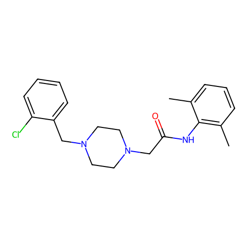 2-[4-[(2-chlorophenyl)methyl]piperazin-1-yl]-N-(2,6-dimethylphenyl)acetamide structure