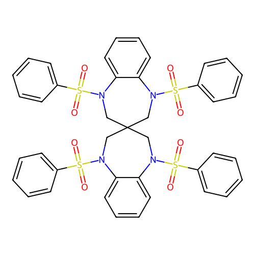 3,3'-Spirobi(3H-1,5-benzodiazepine), 1,1',2,2',4,4',5,5'-octahydro-1,1',5,5'-tetrakis(phenylsulfonyl)- structure