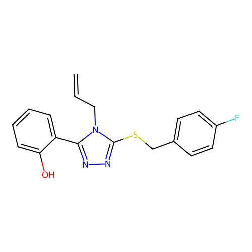 2-(4-allyl-5-((4-fluorobenzyl)thio)-4H-1,2,4-triazol-3-yl)phenol structure