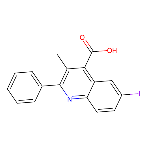 6-Iodo-3-methyl-2-phenyl-4-quinolinecarboxylic acid structure