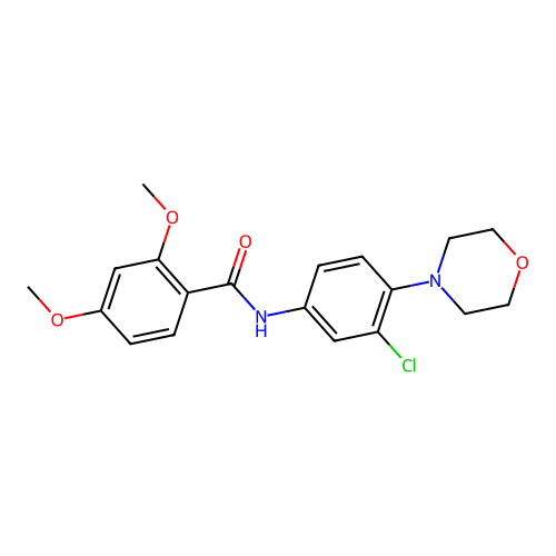 N-(3-chloro-4-morpholin-4-ylphenyl)-2,4-dimethoxybenzamide structure