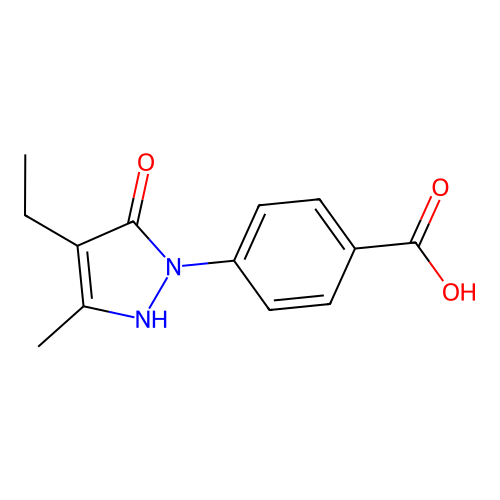 4-(4-ethyl-5-hydroxy-3-methyl-1H-pyrazol-1-yl)benzoic acid structure