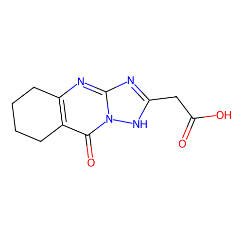 (9-Oxo-4,5,6,7,8,9-hexahydro-[1,2,4]triazolo-[5,1-B]quinazolin-2-YL)-acetic acid structure