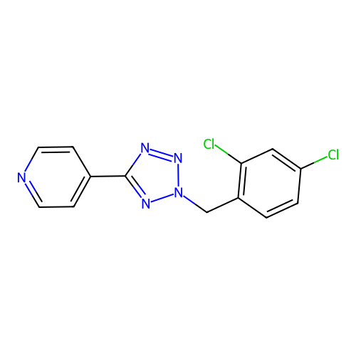 4-[2-[(2,4-Dichlorophenyl)methyl]tetrazol-5-yl]pyridine structure