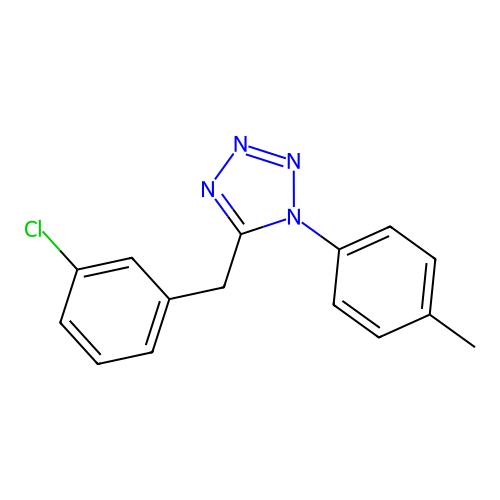 5-[(3-Chlorophenyl)methyl]-1-(4-methylphenyl)tetrazole structure
