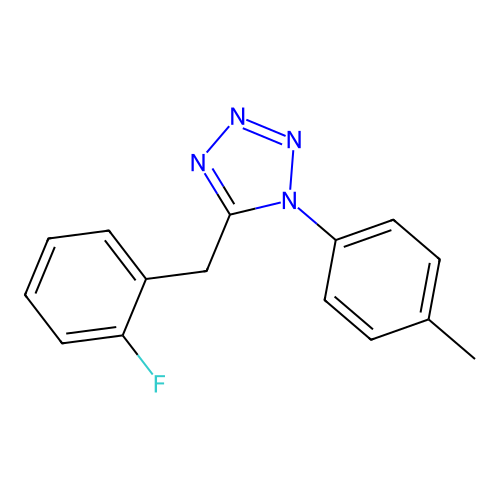 5-[(2-Fluorophenyl)methyl]-1-(4-methylphenyl)tetrazole structure