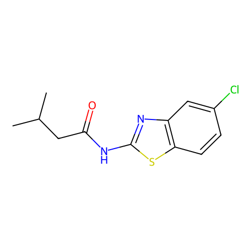 N-(5-chloro-1,3-benzothiazol-2-yl)-3-methylbutanamide structure