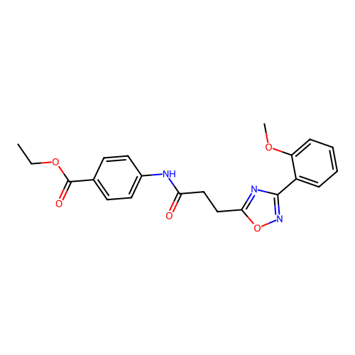 Ethyl 4-({3-[3-(2-methoxyphenyl)-1,2,4-oxadiazol-5-yl]propanoyl}amino)benzoate structure