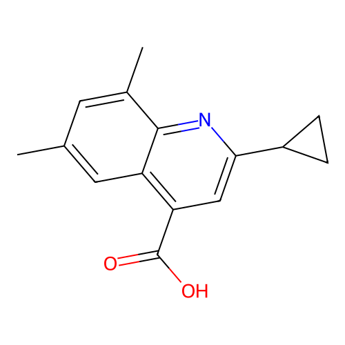 2-Cyclopropyl-6,8-dimethylquinoline-4-carboxylic acid structure