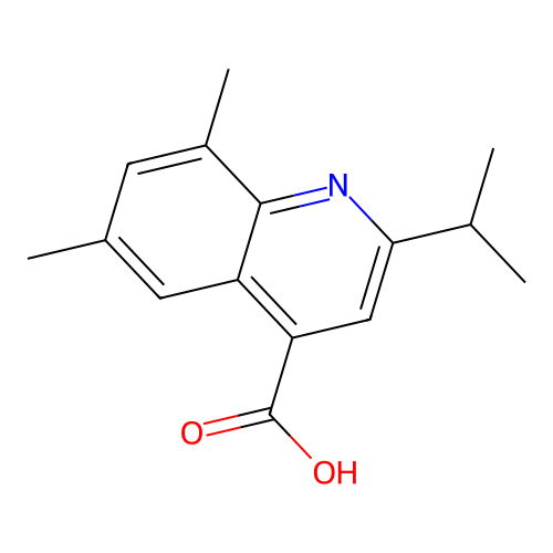 6,8-Dimethyl-2-(1-methylethyl)-4-quinolinecarboxylic acid structure