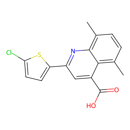 2-(5-Chlorothiophen-2-yl)-5,8-dimethylquinoline-4-carboxylic acid structure