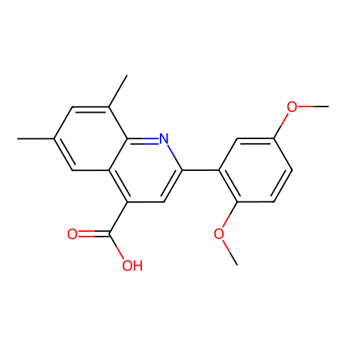 2-(2,5-Dimethoxyphenyl)-6,8-dimethylquinoline-4-carboxylic acid structure