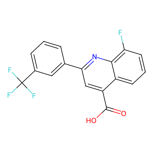 8-Fluoro-2-(3-(trifluoromethyl)phenyl)quinoline-4-carboxylic acid structure