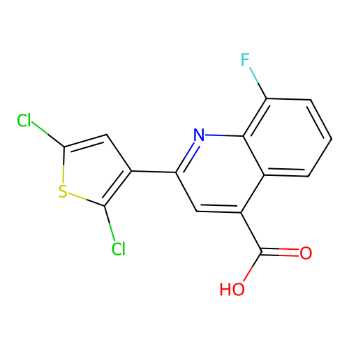 2-(2,5-Dichlorothiophen-3-yl)-8-fluoroquinoline-4-carboxylic acid structure