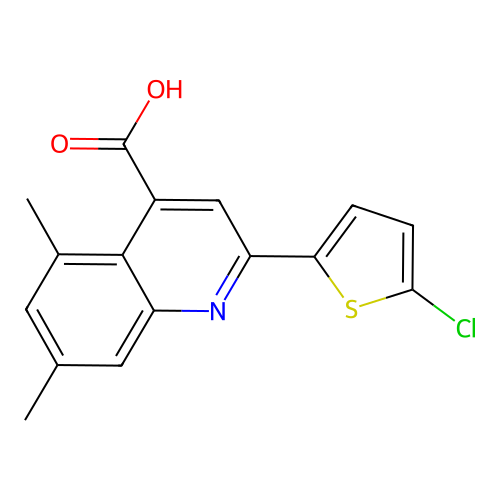 2-(5-Chlorothiophen-2-yl)-5,7-dimethylquinoline-4-carboxylic acid structure