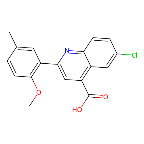 6-Chloro-2-(2-methoxy-5-methylphenyl)quinoline-4-carboxylic acid structure