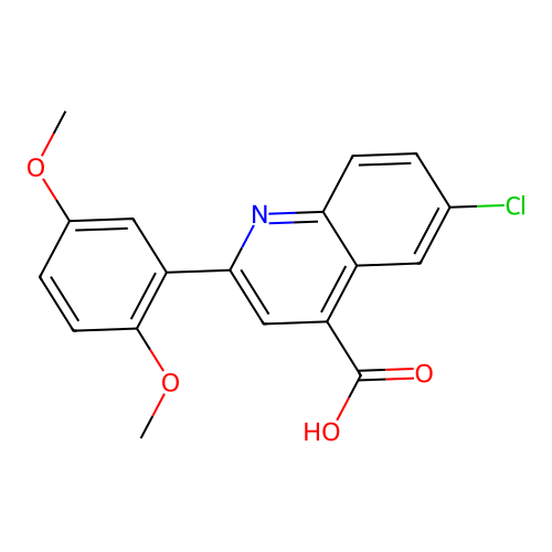 6-Chloro-2-(2,5-dimethoxyphenyl)quinoline-4-carboxylic acid structure