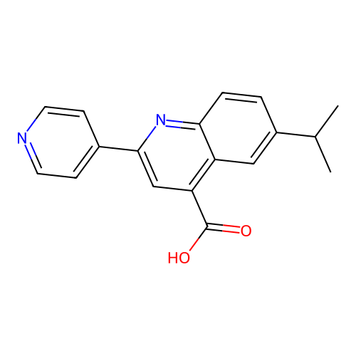 6-(Propan-2-yl)-2-(pyridin-4-yl)quinoline-4-carboxylic acid structure